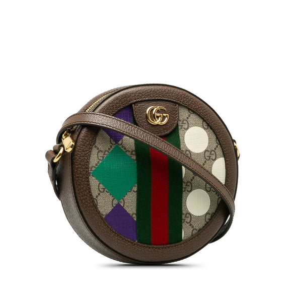 グッチ GGスプリーム ショルダーバッグ 574978 ベージュ ブラウン PVC レザー レディース GUCCI 【中古】