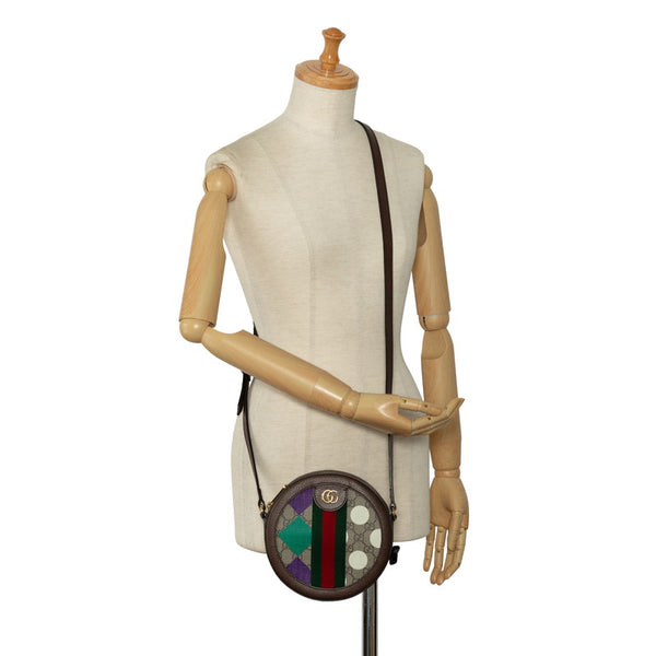 グッチ GGスプリーム ショルダーバッグ 574978 ベージュ ブラウン PVC レザー レディース GUCCI 【中古】