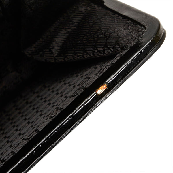 グッチ ワンハンドル ハンドバッグ ブラック パテントレザー レディース GUCCI 【中古】