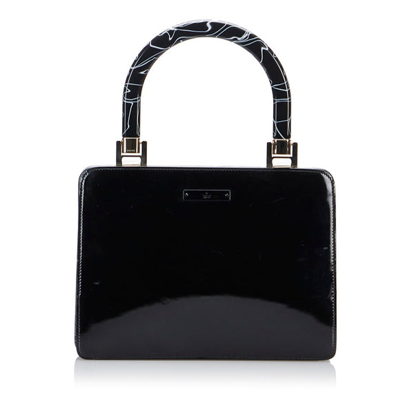 グッチ ワンハンドル ハンドバッグ ブラック パテントレザー レディース GUCCI 【中古】
