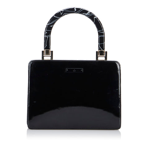 グッチ ワンハンドル ハンドバッグ ブラック パテントレザー レディース GUCCI 【中古】