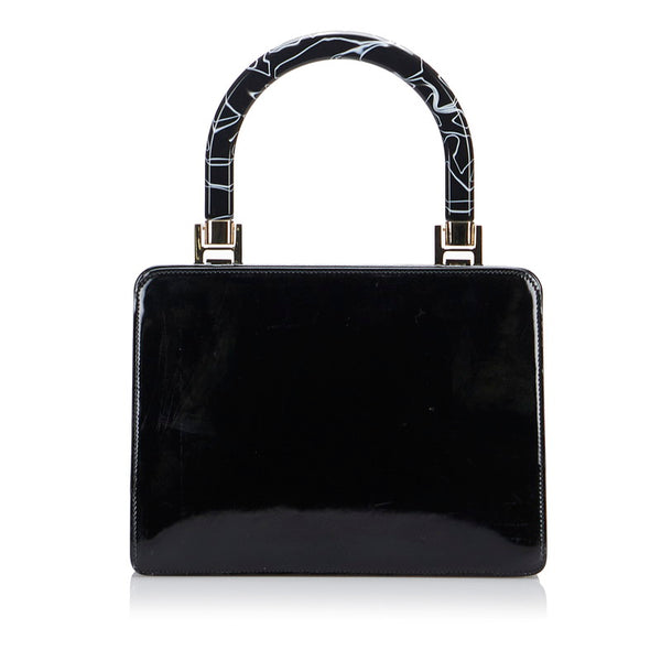 グッチ ワンハンドル ハンドバッグ ブラック パテントレザー レディース GUCCI 【中古】