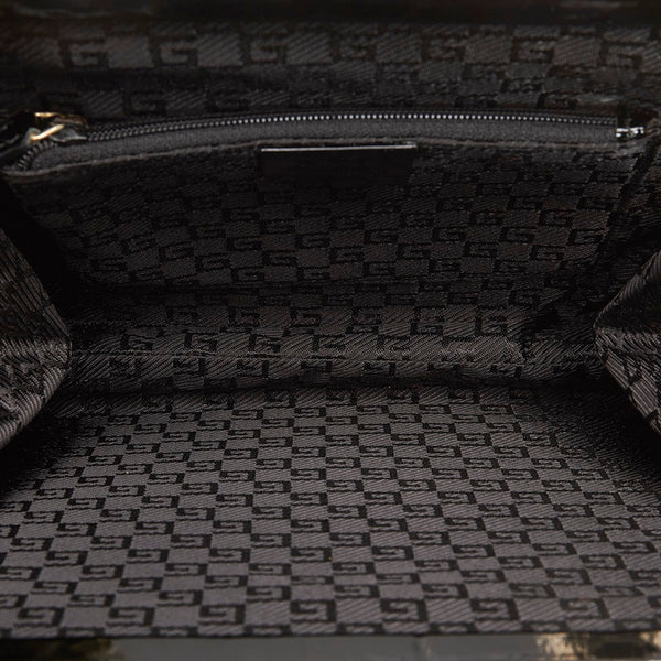 グッチ ワンハンドル ハンドバッグ ブラック パテントレザー レディース GUCCI 【中古】