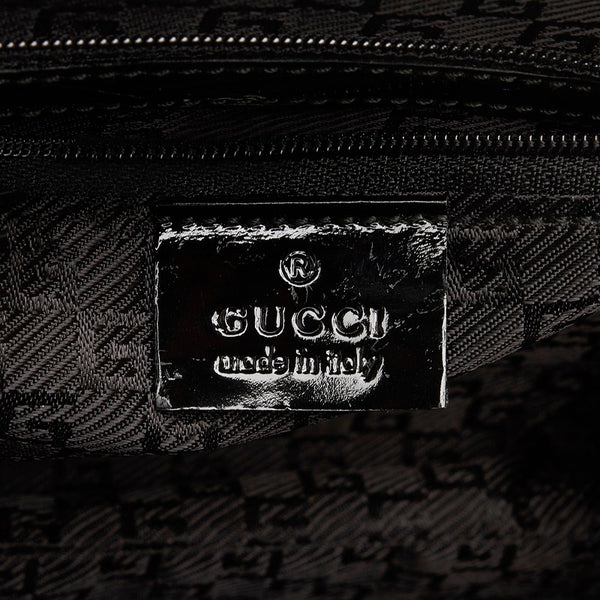グッチ ワンハンドル ハンドバッグ ブラック パテントレザー レディース GUCCI 【中古】