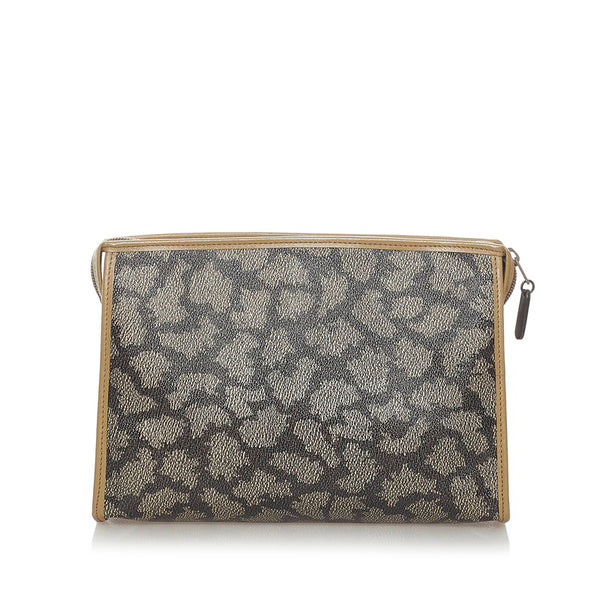 サンローラン ジラフ クラッチバッグ セカンドバッグ グレー ベージュ PVC レディース SAINT LAURENT 【中古】