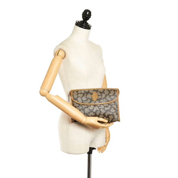 サンローラン ジラフ クラッチバッグ セカンドバッグ グレー ベージュ PVC レディース SAINT LAURENT 【中古】