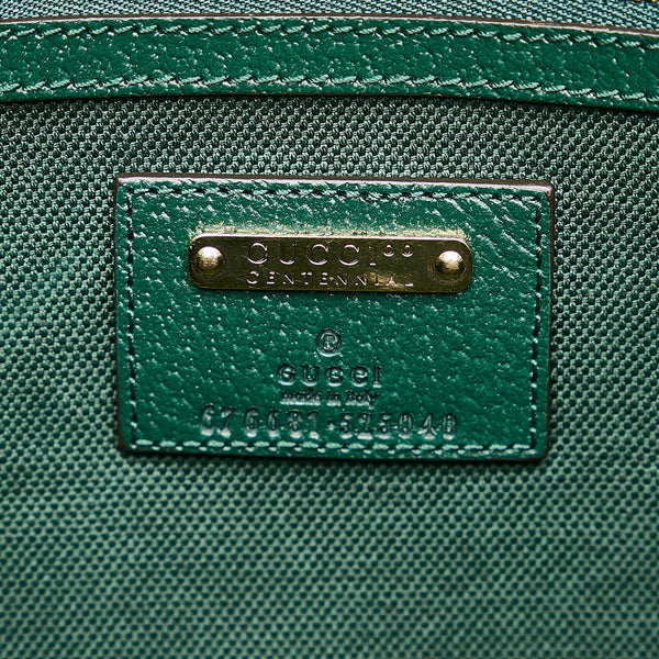 グッチ オフィディア フラワージャガード トートバッグ 676681 グリーン キャンバス レザー レディース GUCCI 【中古】