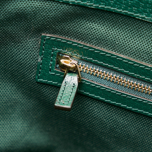 グッチ オフィディア フラワージャガード トートバッグ 676681 グリーン キャンバス レザー レディース GUCCI 【中古】