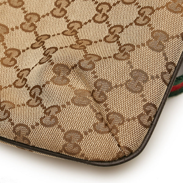 グッチ GGキャンバス シェリーライン 斜め掛け ショルダーバッグ 189749 ベージュ キャンバス レザー レディース GUCCI 【中古】