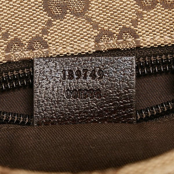 グッチ GGキャンバス シェリーライン 斜め掛け ショルダーバッグ 189749 ベージュ キャンバス レザー レディース GUCCI 【中古】