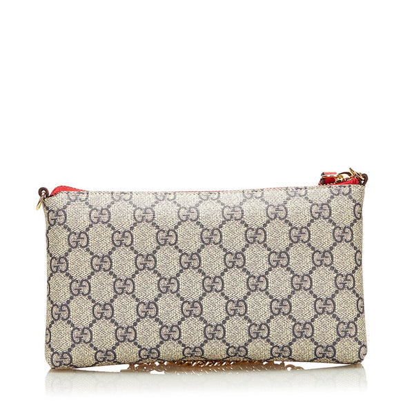 グッチ GGスプリーム シグネチャー リストウォレット チェーン ショルダーバッグ  428449 ベージュ PVC レザー レディース GUCCI 【中古】