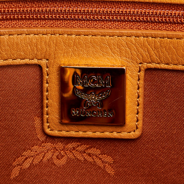 エム シー エム ヴィセトス スタッズ ブラウン レザー リュック バックパック メンズ MCM 【中古】