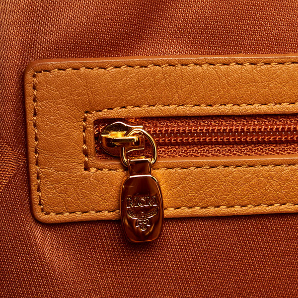 エム シー エム ヴィセトス スタッズ ブラウン レザー リュック バックパック メンズ MCM 【中古】
