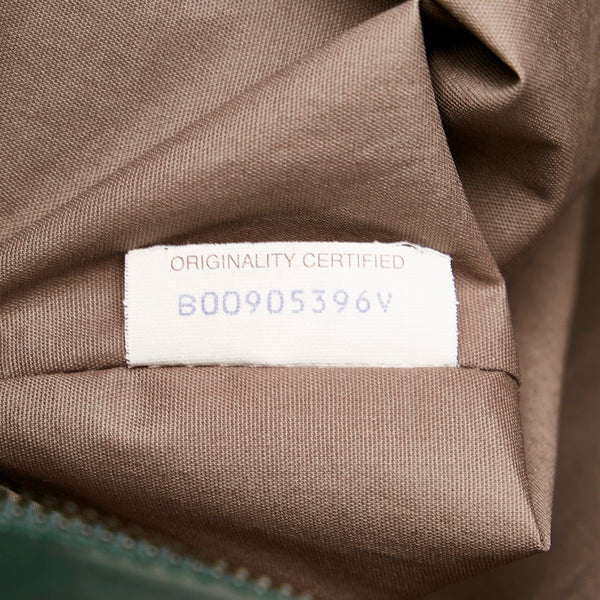 ボッテガヴェネタ イントレチャート 斜め掛け ショルダーバッグ グリーン レザー キャンバス レディース BOTTEGAVENETA 【中古】