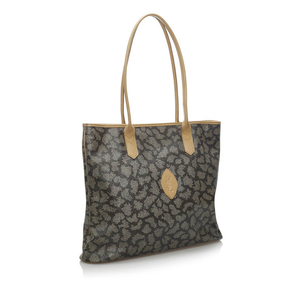 サンローラン ジラフ ショルダーバッグ トートバッグ ベージュ ブラウン PVC レザー レディース SAINT LAURENT 【中古】