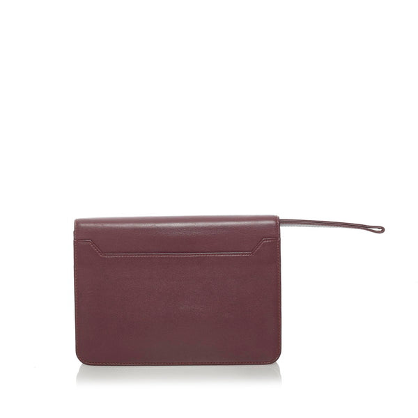 カルティエ マストライン セカンドバッグ クラッチバッグ ボルドー レザー レディース CARTIER 【中古】