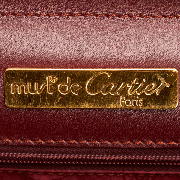 カルティエ マストライン セカンドバッグ クラッチバッグ ボルドー レザー レディース CARTIER 【中古】