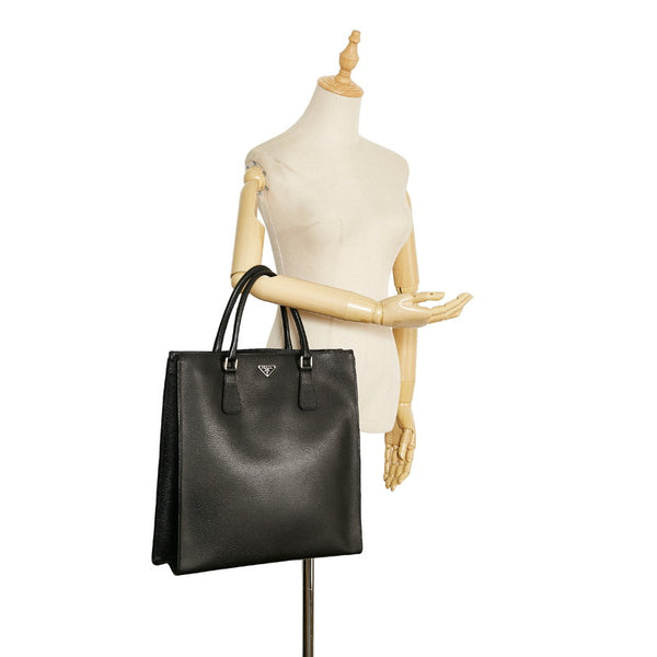 プラダ トートバッグ ブラック レザー レディース PRADA 【中古】