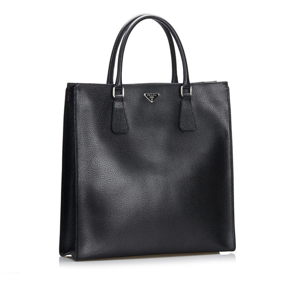 プラダ トートバッグ ブラック レザー レディース PRADA 【中古】