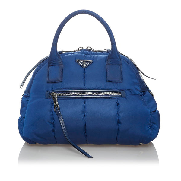 プラダ ボンバー テスート ハンドバッグ ショルダーバッグ 2WAY BL0881 ブルー ナイロン レディース PRADA 【中古】