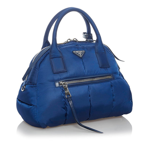 プラダ ボンバー テスート ハンドバッグ ショルダーバッグ 2WAY BL0881 ブルー ナイロン レディース PRADA 【中古】