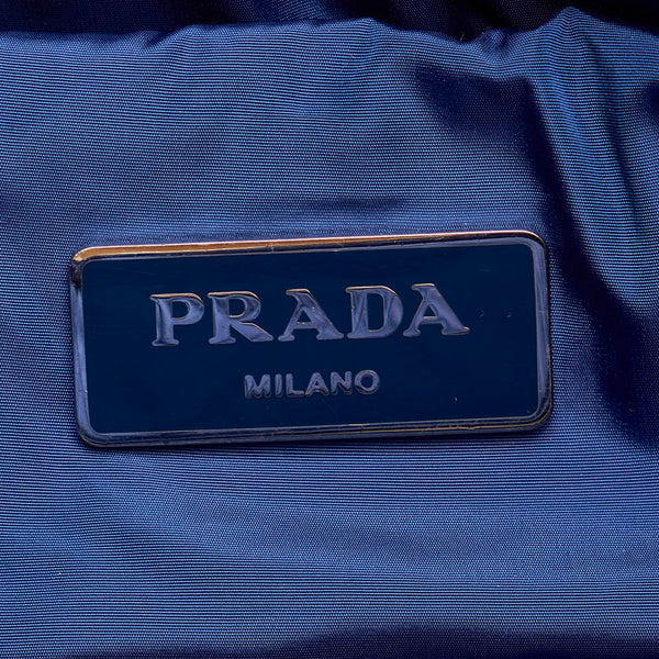 プラダ ボンバー テスート ハンドバッグ ショルダーバッグ 2WAY BL0881 ブルー ナイロン レディース PRADA 【中古】