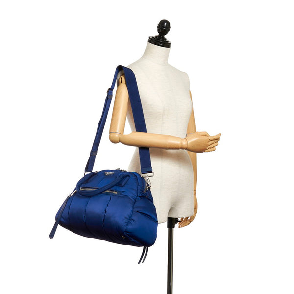 プラダ ボンバー テスート ハンドバッグ ショルダーバッグ 2WAY BL0881 ブルー ナイロン レディース PRADA 【中古】