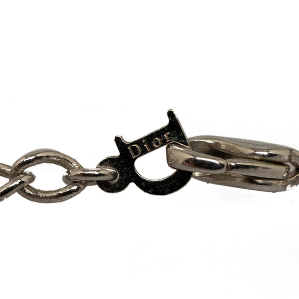 ディオール リボンモチーフ ネックレス チョーカー シルバー ブラック メタル レディース Dior 【中古】