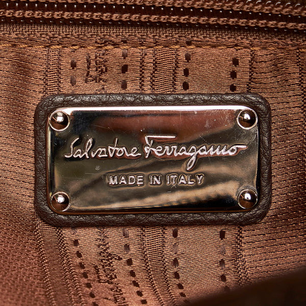 サルヴァトーレフェラガモ ガンチーニ ショルダーバッグ AU-21/B234 ブラウン レザー レディース Salvatore Ferragamo 【中古】