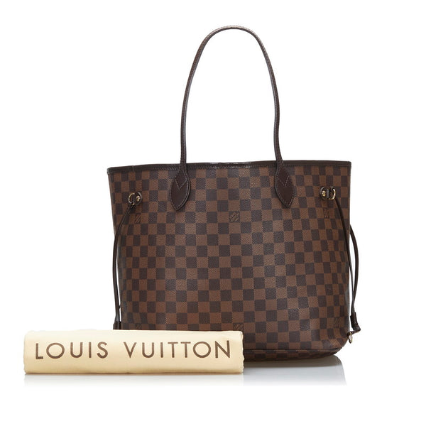 ルイ ヴィトン ダミエ ネヴァーフルMM ショルダーバッグ トートバッグ N51105 ブラウン PVC レザー レディース LOUIS VUITTON 【中古】