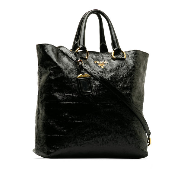 プラダ ハンドバッグ ショルダーバッグ 2WAY BN1713 ブラック エナメル レディース PRADA 【中古】