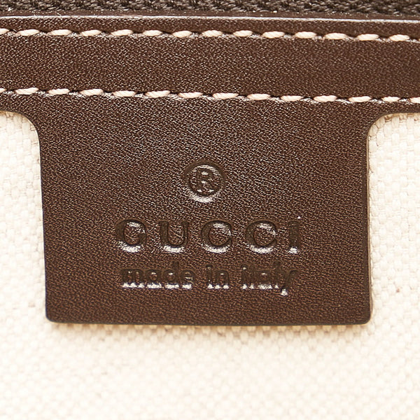 グッチ GGキャンバス ラブリートート ハンドバッグ 257069 ブラウン ベージュ キャンバス レザー レディース GUCCI 【中古】