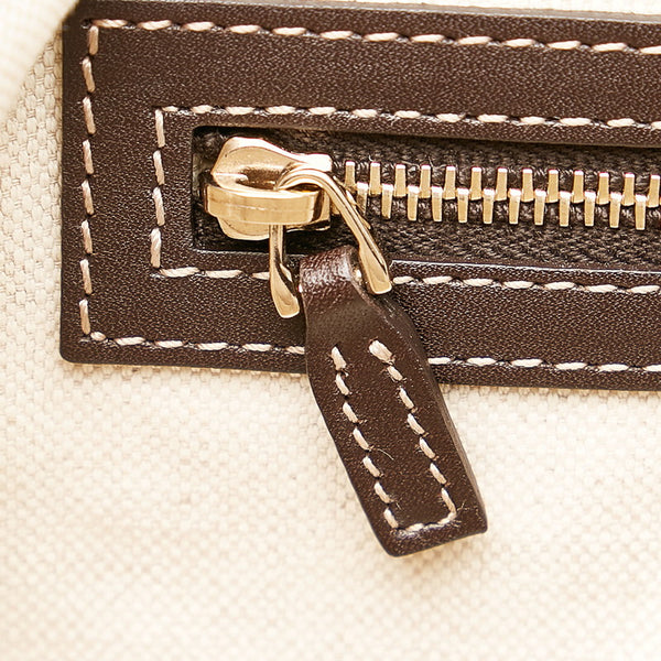 グッチ GGキャンバス ラブリートート ハンドバッグ 257069 ブラウン ベージュ キャンバス レザー レディース GUCCI 【中古】