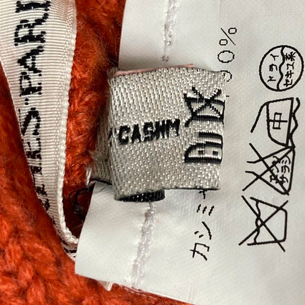 エルメス マルジェラ期 Hロゴ 変形ショール マフラー オレンジ カシミヤ レディース HERMES 【中古】