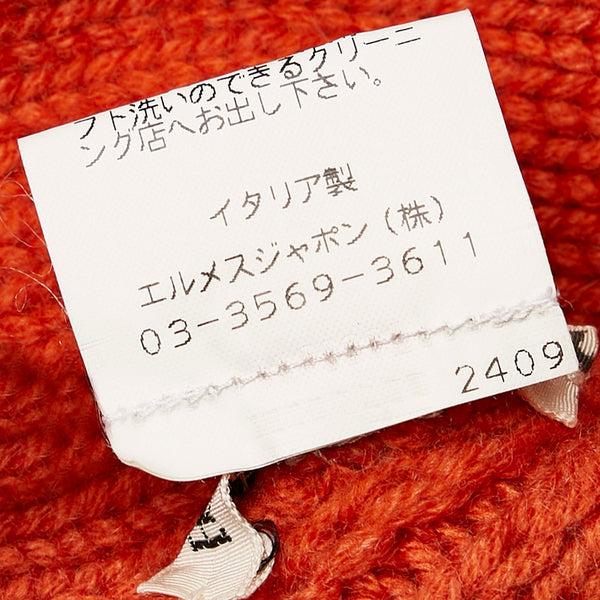 エルメス マルジェラ期 Hロゴ 変形ショール マフラー オレンジ カシミヤ レディース HERMES 【中古】