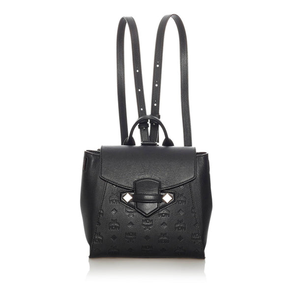 エム シー エム リュック バックパック ブラック レザー レディース MCM 【中古】