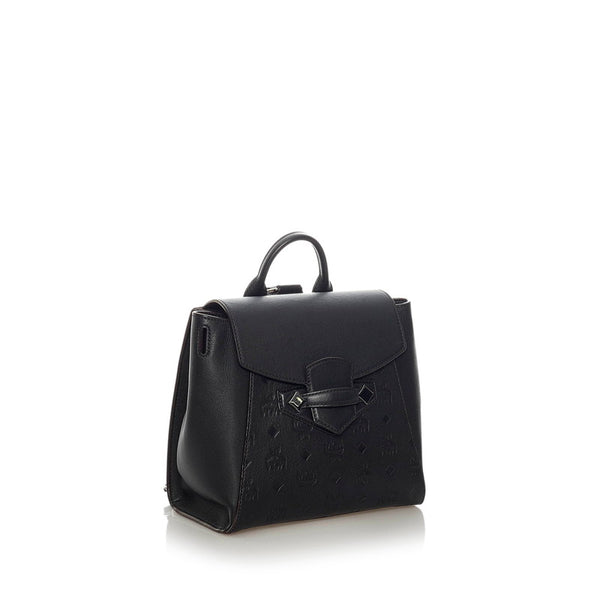 エム シー エム リュック バックパック ブラック レザー レディース MCM 【中古】