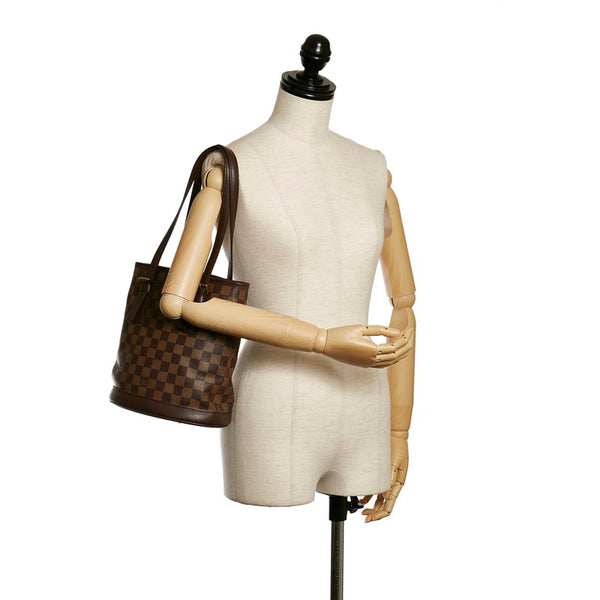 ルイ ヴィトン モノグラム ダミエ マレ トートバッグ N42240 ブラウン PVC レザー レディース LOUIS VUITTON 【中古】