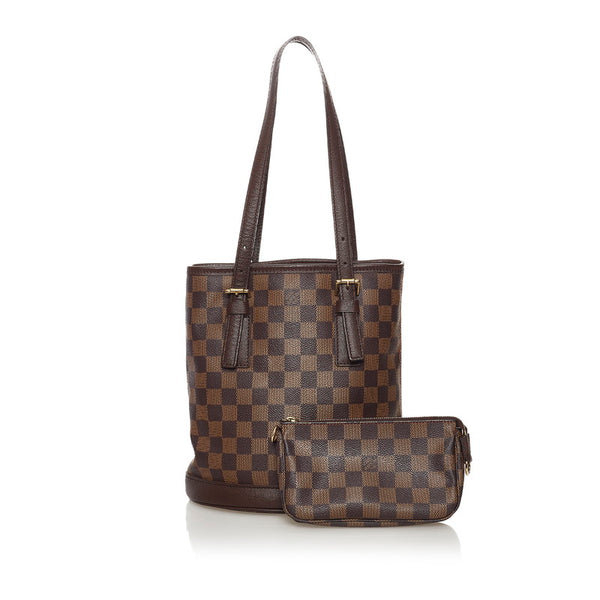 ルイ ヴィトン モノグラム ダミエ マレ トートバッグ N42240 ブラウン PVC レザー レディース LOUIS VUITTON 【中古】