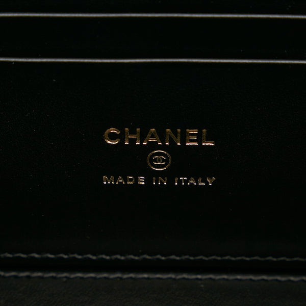 シャネル マトラッセ チェーン ショルダーバッグ バニティバッグ ブラック キャビアスキン レディース CHANEL 【中古】