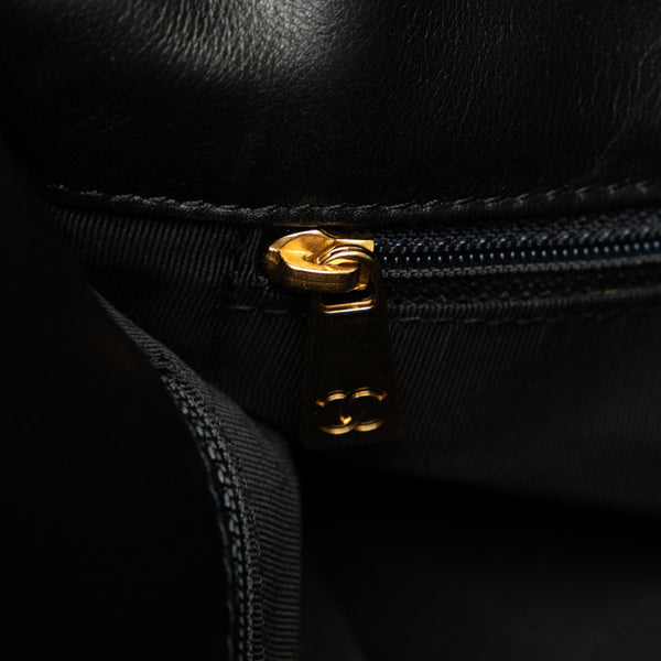 シャネル ココマーク トートバッグ ブラック ラムスキン レディース CHANEL 【中古】