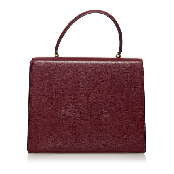 カルティエ マスト ハンドバッグ ワインレッド レザー レディース CARTIER 【中古】
