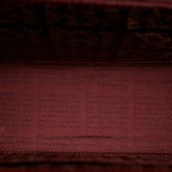 カルティエ マスト ハンドバッグ ワインレッド レザー レディース CARTIER 【中古】