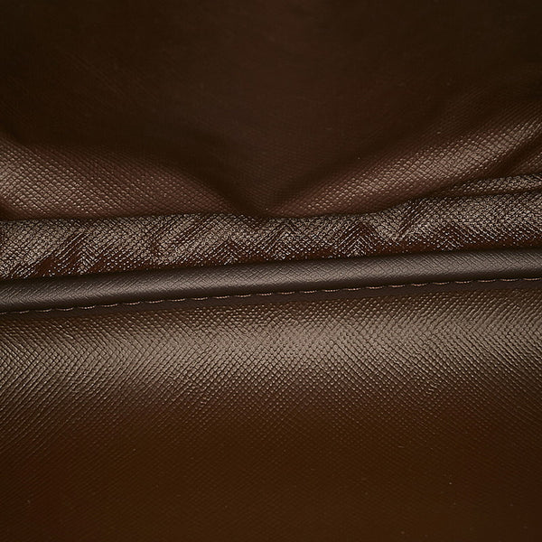 バーバリー チェック クラッチバッグ セカンドバッグ カーキ ブラウン キャンバス レザー レディース BURBERRY 【中古】