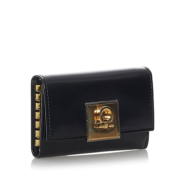 サルヴァトーレフェラガモ ガンチーニ 6連 ブラック レザー キーケース レディース Salvatore Ferragamo 【中古】