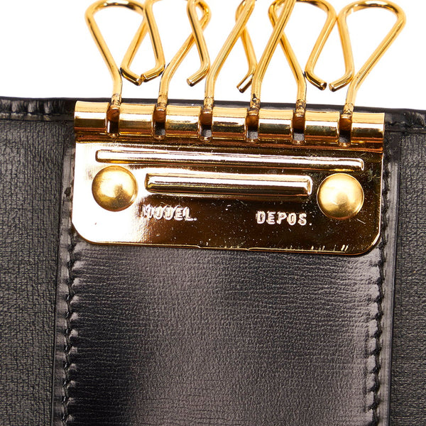 サルヴァトーレフェラガモ ガンチーニ 6連 ブラック レザー キーケース レディース Salvatore Ferragamo 【中古】