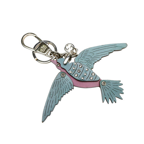 グッチ インターロッキングG キーホルダー グリーン レザー レディース GUCCI 【中古】