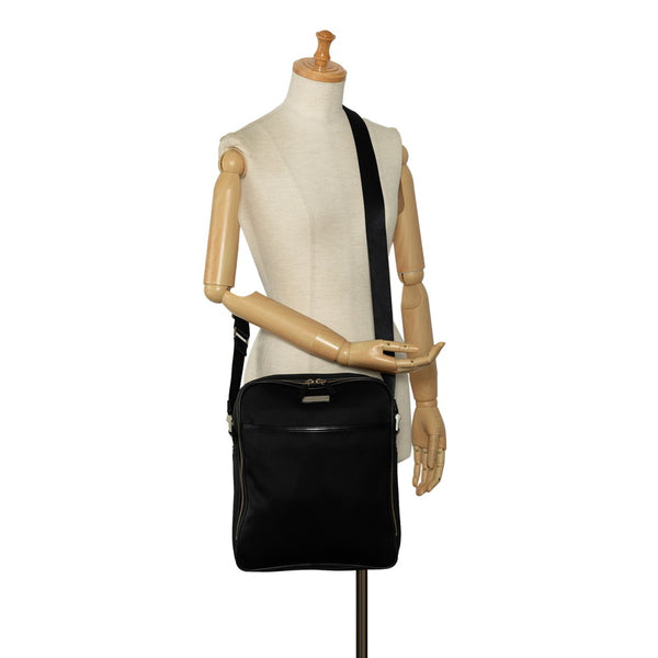 バーバリー ノバチェック 斜め掛け ショルダーバッグ ブラック ナイロン メンズ BURBERRY 【中古】