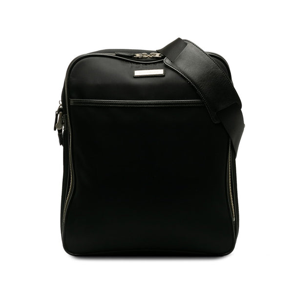 バーバリー ノバチェック 斜め掛け ショルダーバッグ ブラック ナイロン メンズ BURBERRY 【中古】