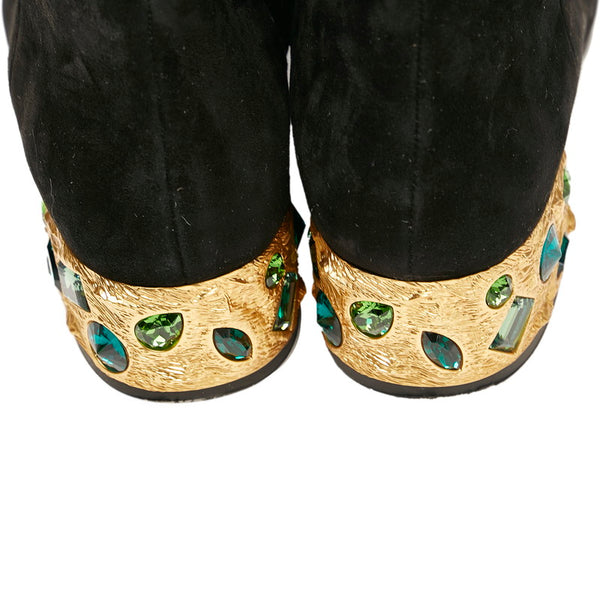 プラダ ビジュー ブーツ ブラック スウェード レディース PRADA 【中古】